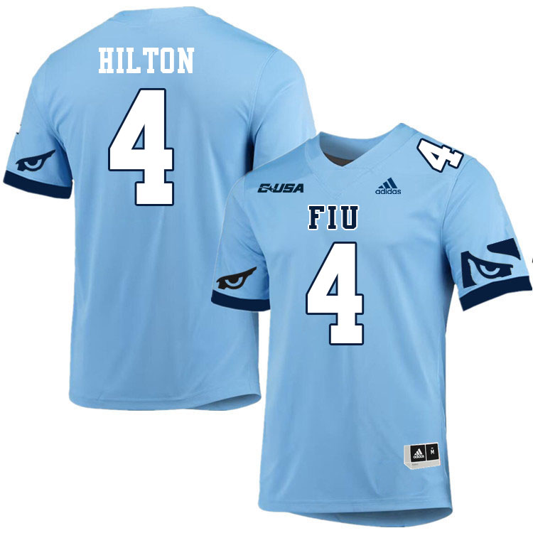 #4 T.Y. Hilton FIU Jersey,Florida International University Panthers Football Jersey-Light Blue